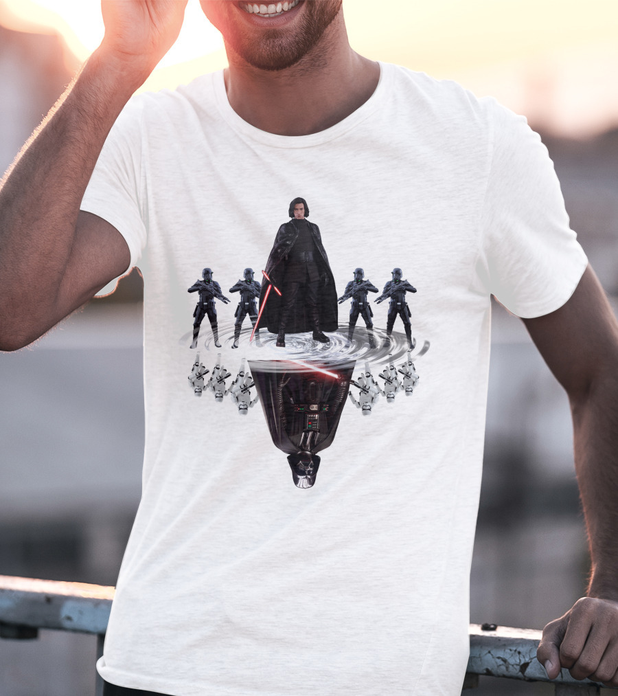 Stars War ZN439 Kylo Ren And Darth Vader Reflection With Stormtroopers T-Shirt