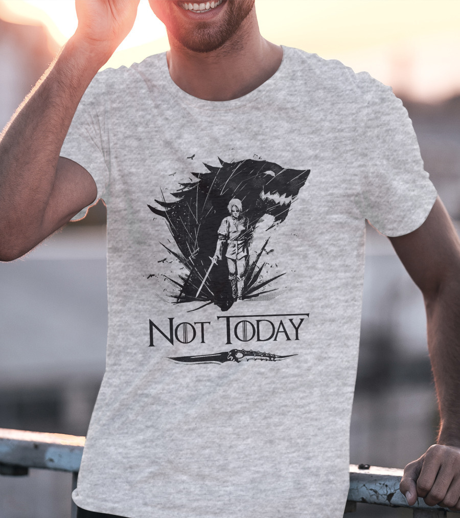 Not Today Wolf Sword Warrior Art ZN4 T-Shirt