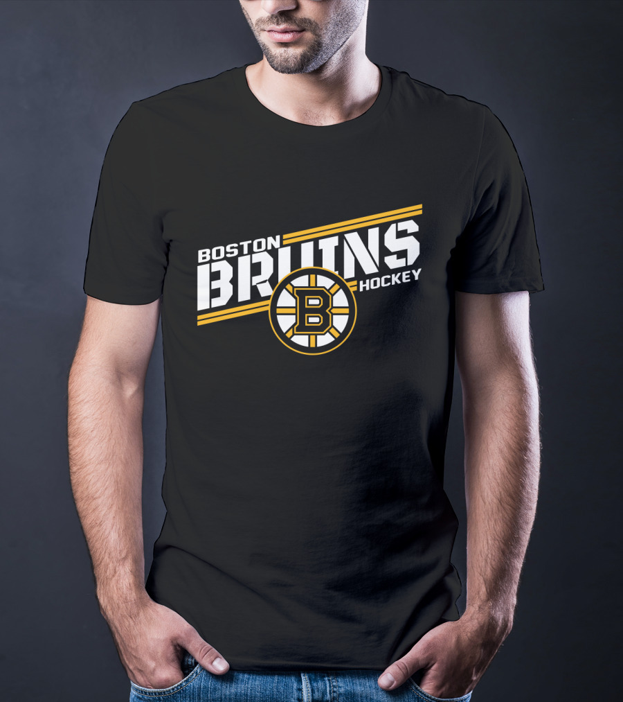 Boston Bruins Hockey Bold Text With Iconic T-Shirt