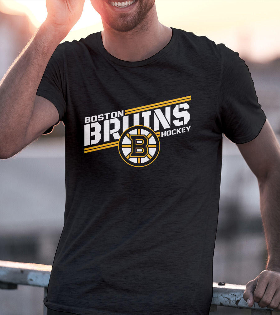 Boston Bruins Hockey Bold Text With Iconic T-Shirt