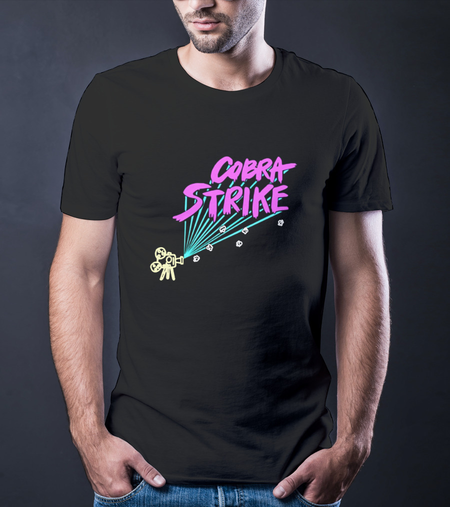 Cobra Strike Neon Retro Film Camera T-Shirt