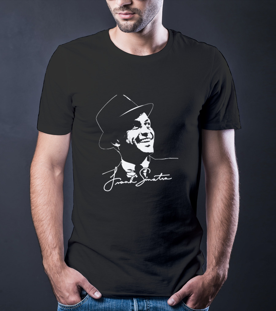 Frank Sinatra Signature Classic Black And White Fedora T-Shirt