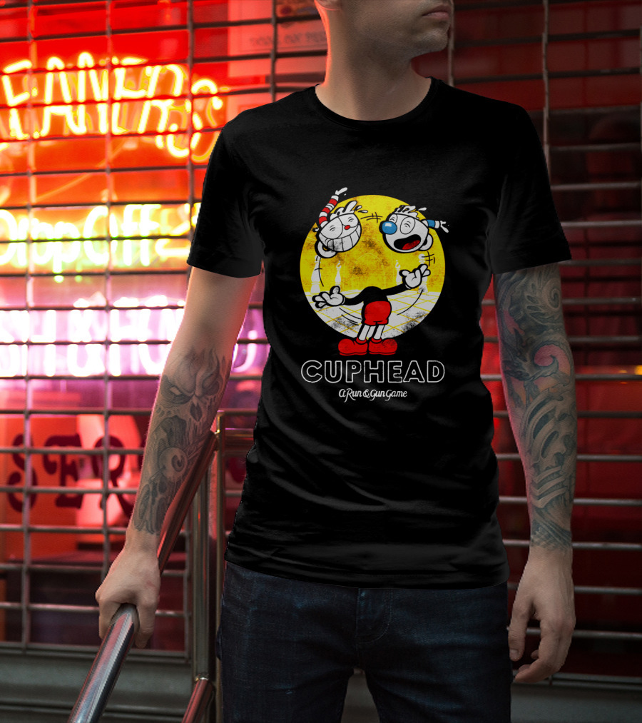 Cuphead A Run And Gun Game Juggling Heads Retro Style T-Shirt