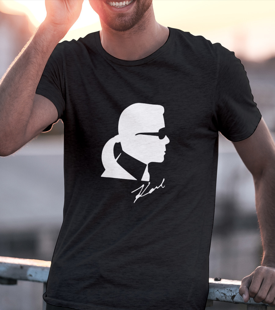 Karl Lagerfeld Silhouette Profile Signature T-Shirt