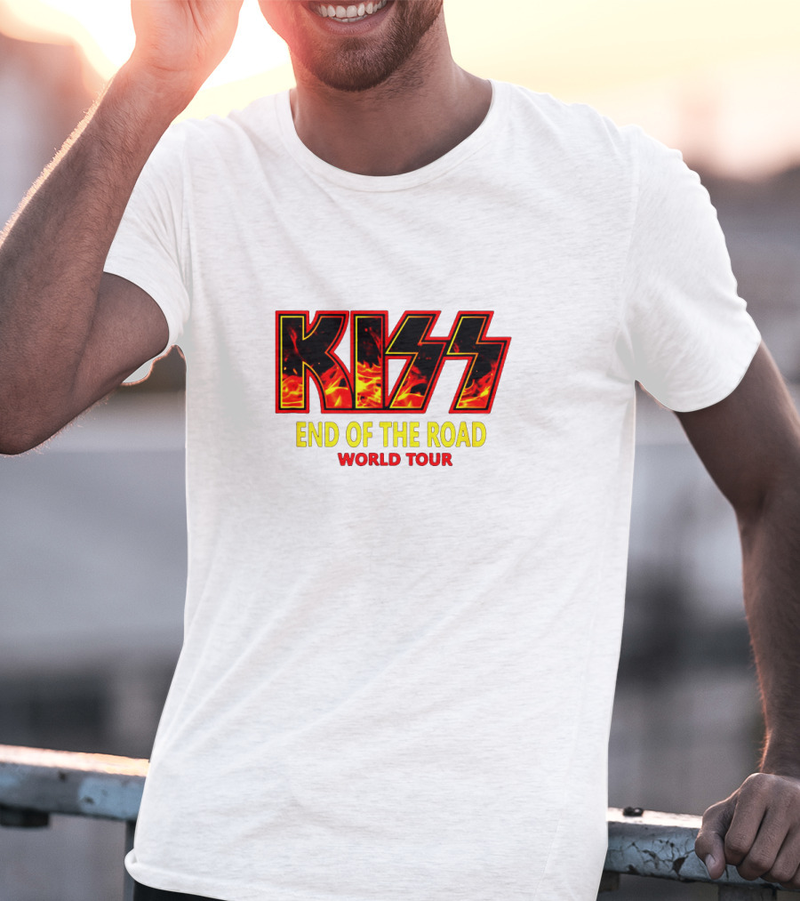 Kiss End Of The Road World Tour Fire Logo T-Shirt