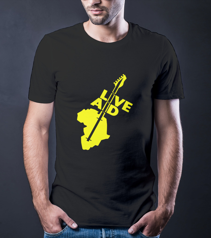 Live Aid 1985 Africa Guitar Logo Music Festival T-Shirt