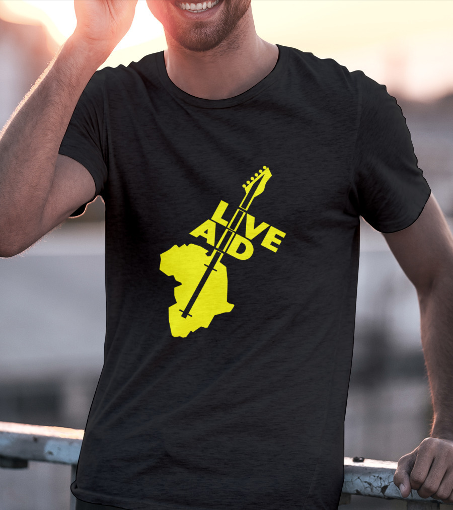 Live Aid 1985 Africa Guitar Logo Music Festival T-Shirt