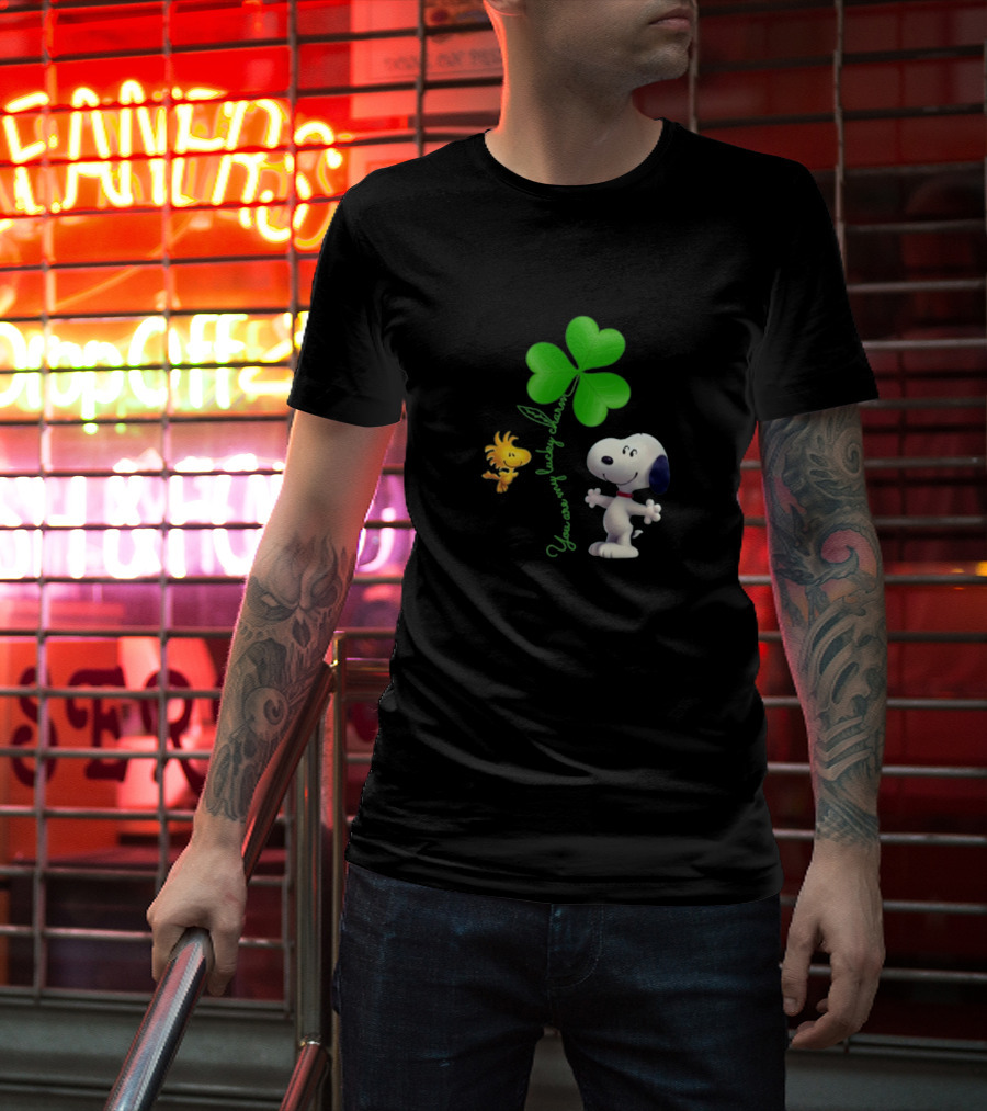 Snoopy You Are My Lucky Charm St. Patrick's Day With Shamrock And Woodstock T-Shirt