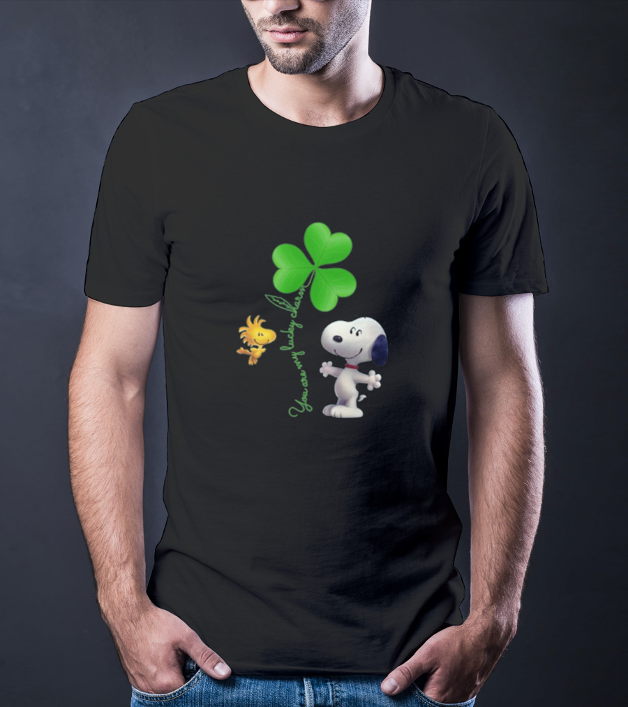 Snoopy You Are My Lucky Charm St. Patrick's Day With Shamrock And Woodstock T-Shirt