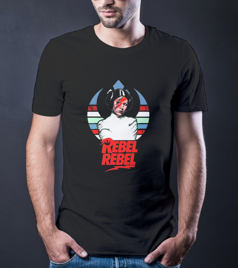 Rebel Rebel Star Wars Princess Leia With Ziggy Stardust Face Paint T-Shirt