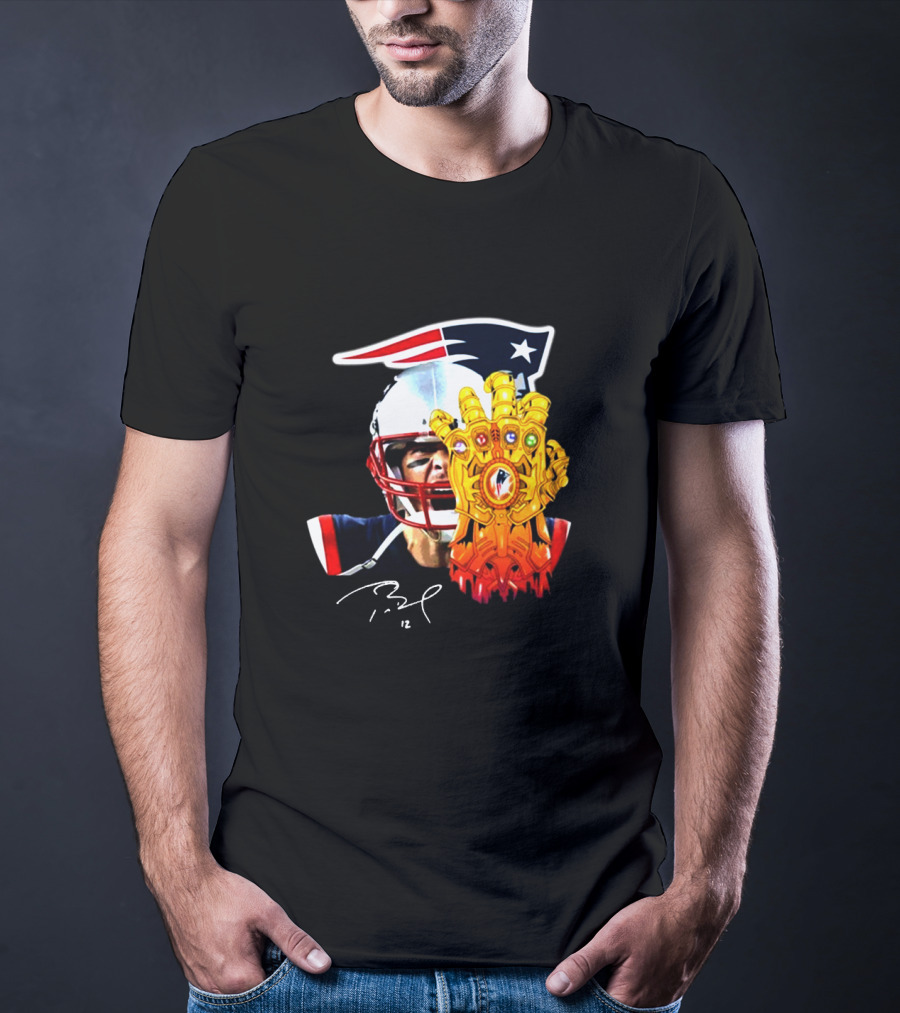 Tom Brady Patriots Infinity Gauntlet Crossover T-Shirt