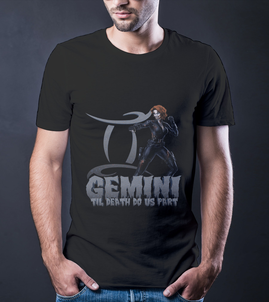 Gemini Til Death Do Us Part Marvel Black Widow T-Shirt