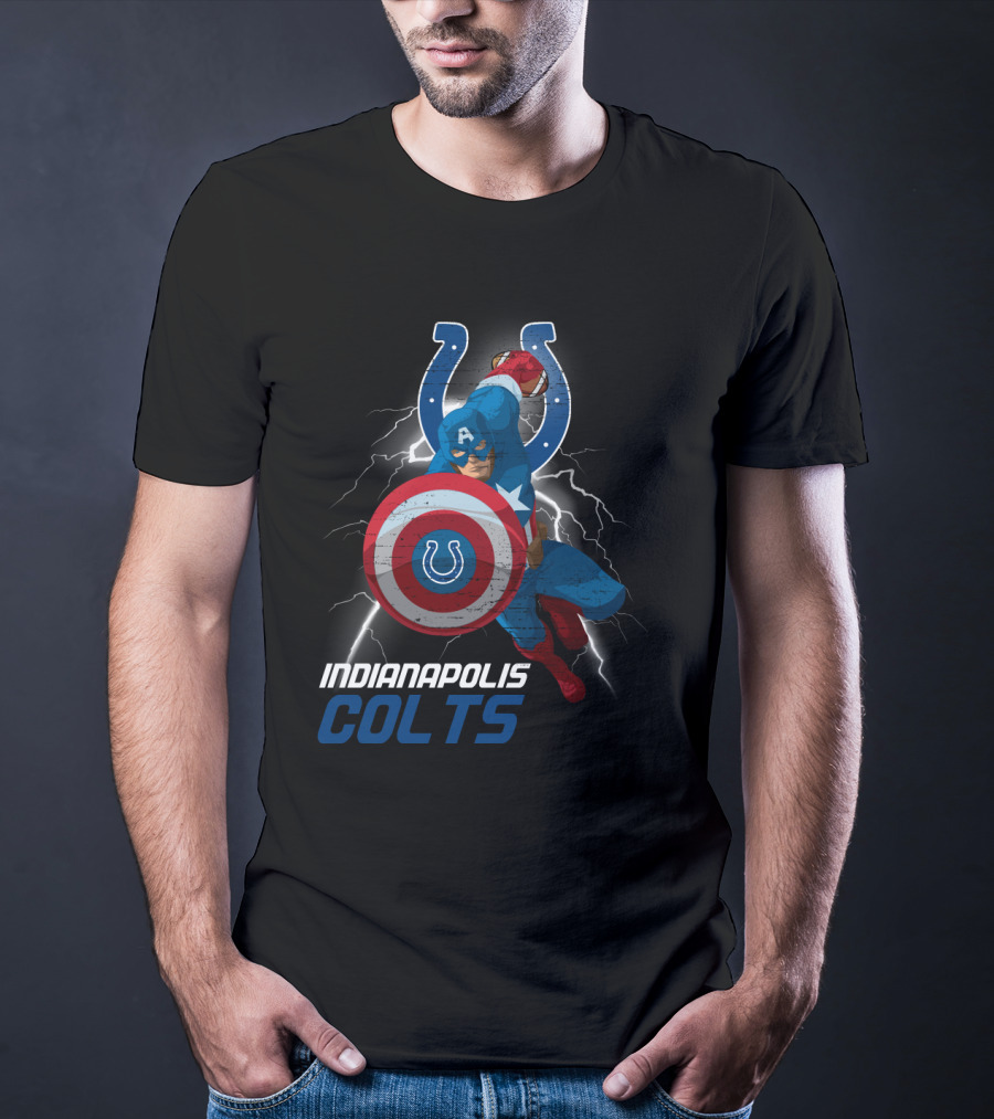 Indianapolis Colts Captain America Nfl Collaboration T-Shirt