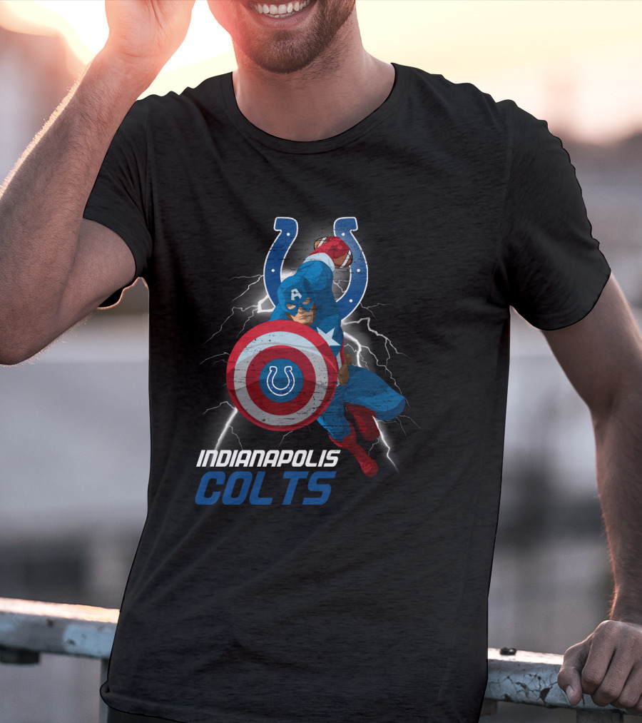 Indianapolis Colts Captain America Nfl Collaboration T-Shirt