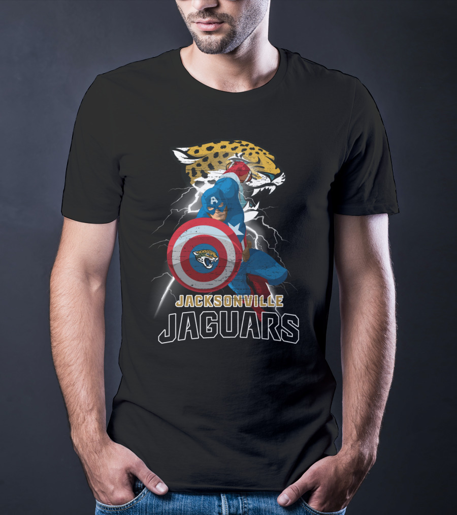 Captain America Nfl Jacksonville Jaguars T-Shirt