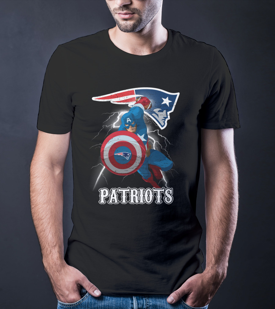 Captain America Patriots New England Nfl T-Shirt