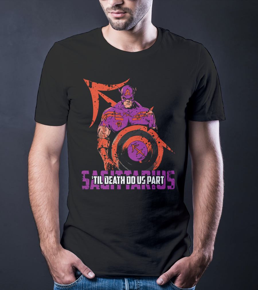 Sagittarius Superhero Zombie 'Til Death Do Us Part Marvel T-Shirt