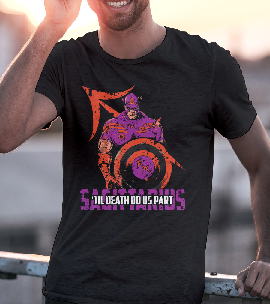 Sagittarius Superhero Zombie 'Til Death Do Us Part Marvel T-Shirt
