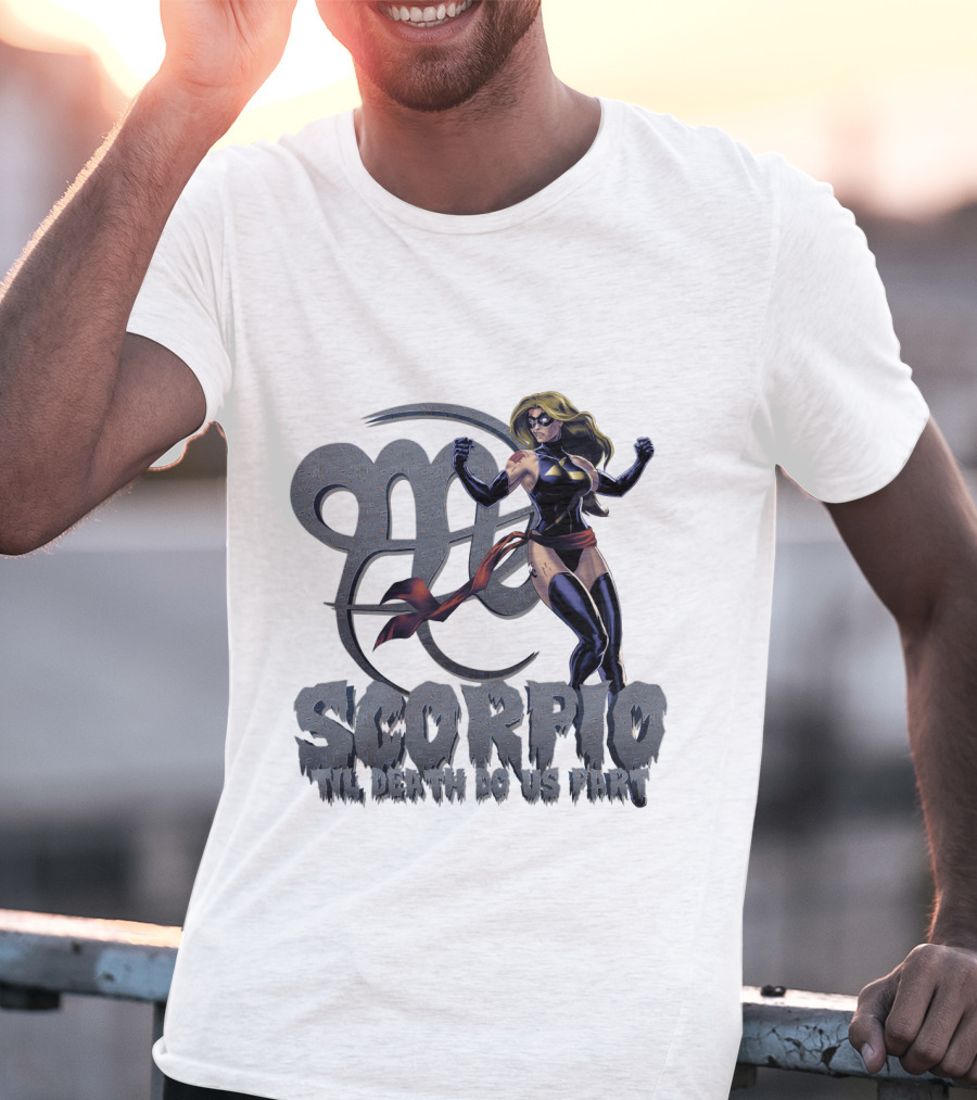 Captain Marvel Scorpio Til Death Do Us Part T-Shirt