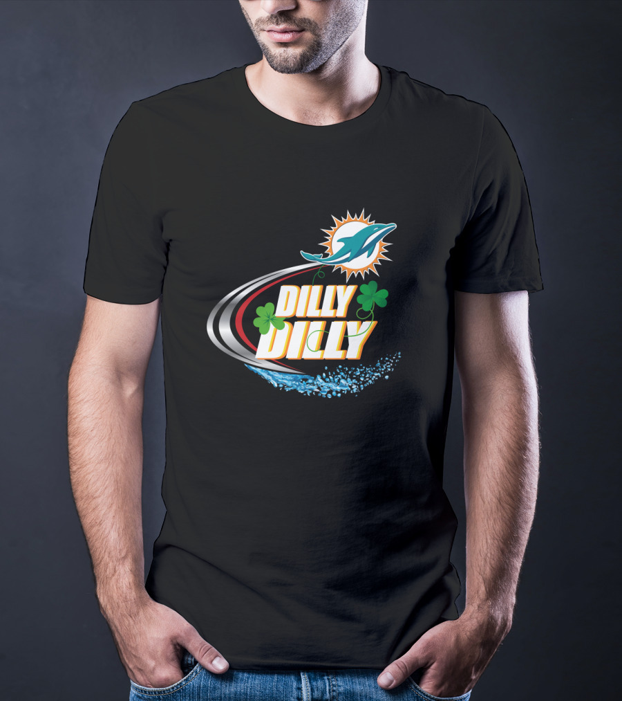 Dilly Dilly Miami Dolphins Logo With Clover And Splash T-Shirt