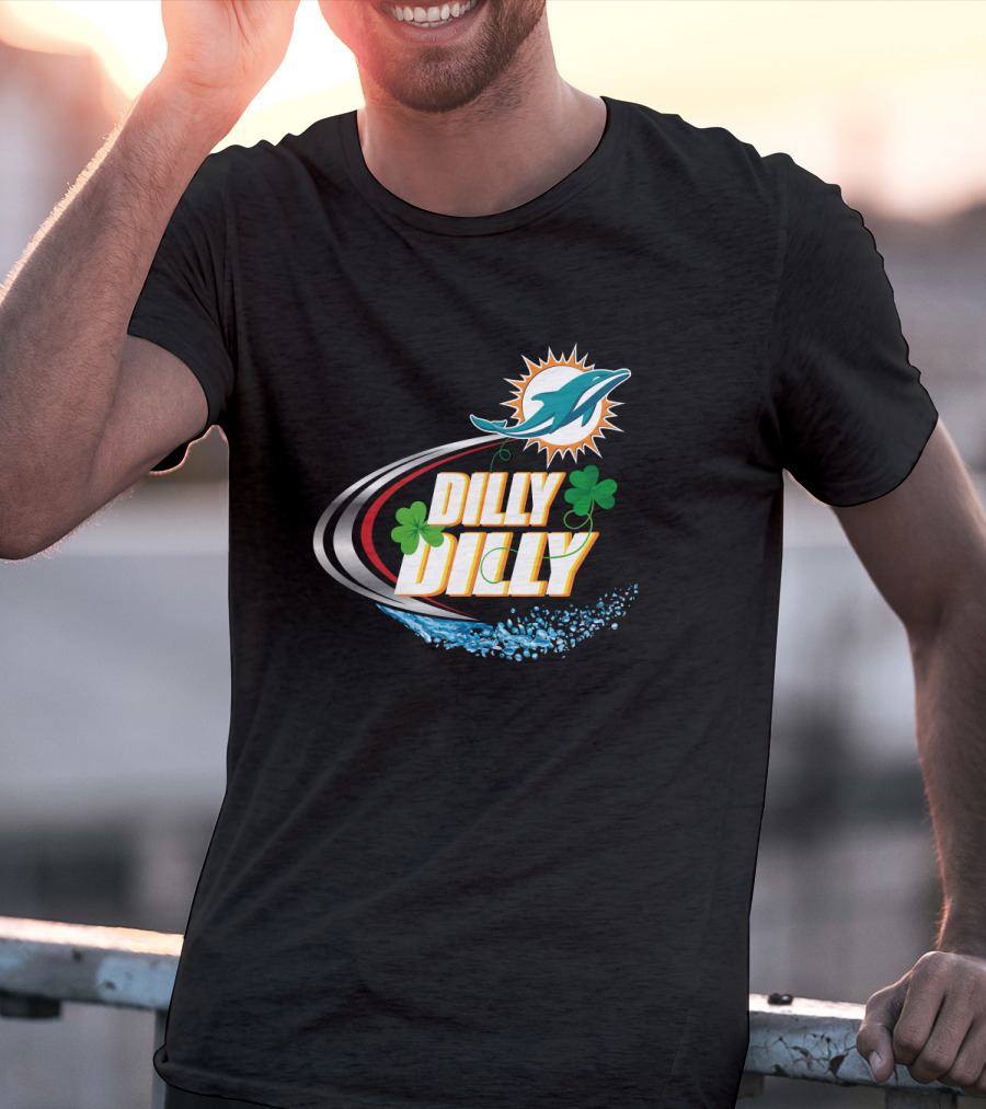 Dilly Dilly Miami Dolphins Logo With Clover And Splash T-Shirt
