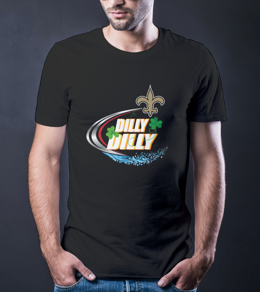 Dilly Dilly New Orleans Saints Fleur-De-Lis And Shamrocks T-Shirt