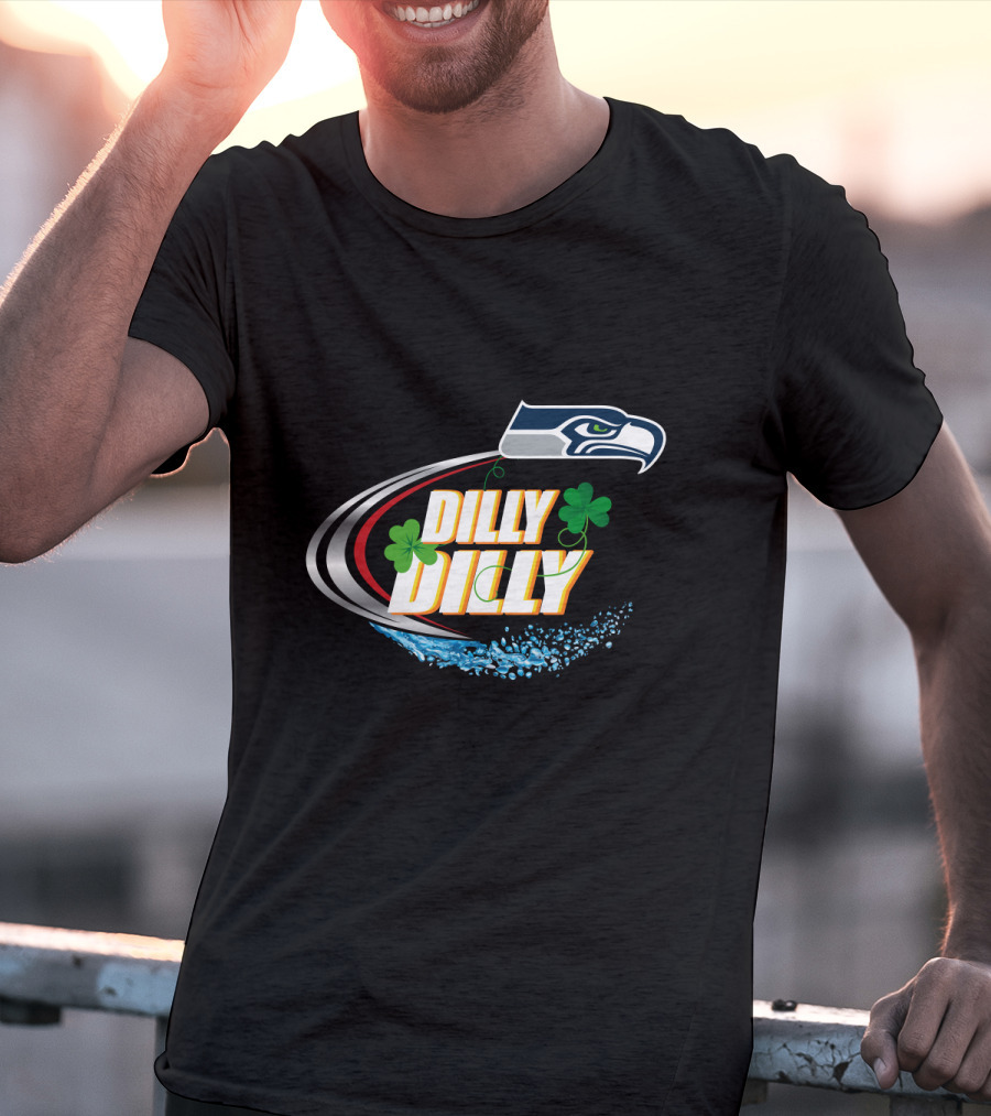 Dilly Dilly Seattle Seahawks Clover Splash T-Shirt