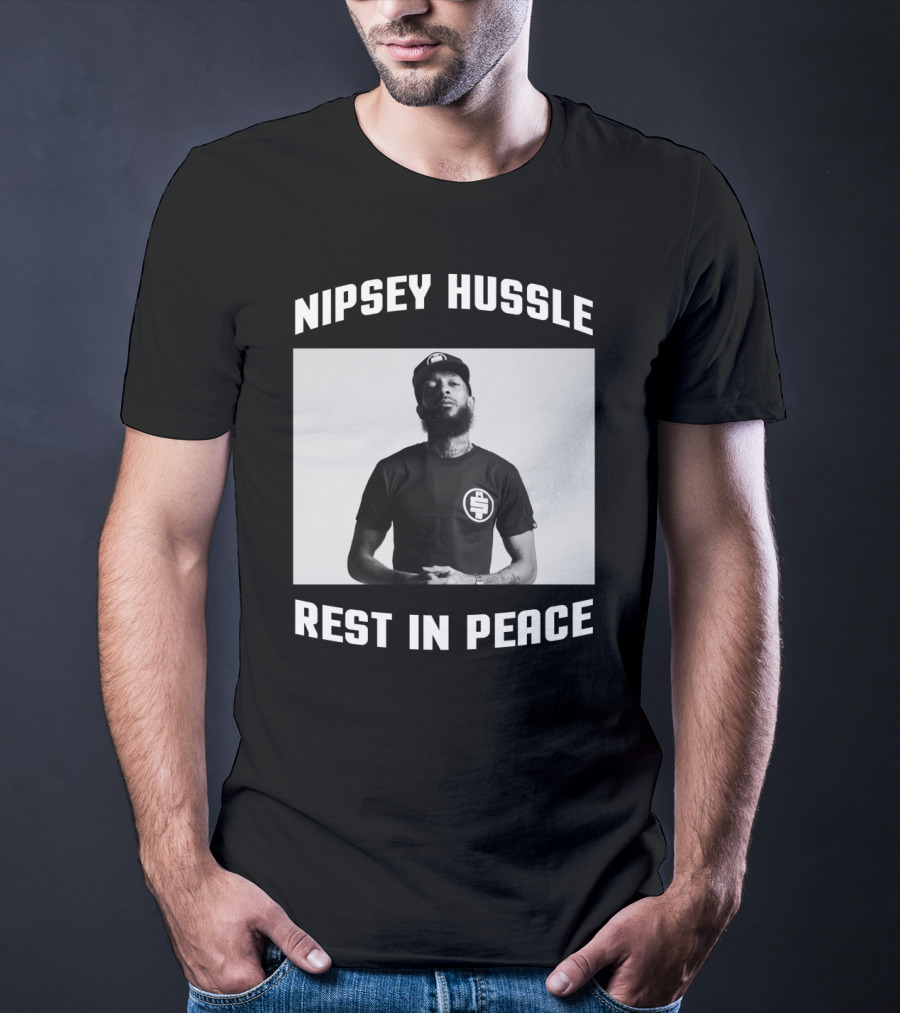 Nipsey Hussle Rest In Peace Memorial Tribute With Iconic Cap T-Shirt