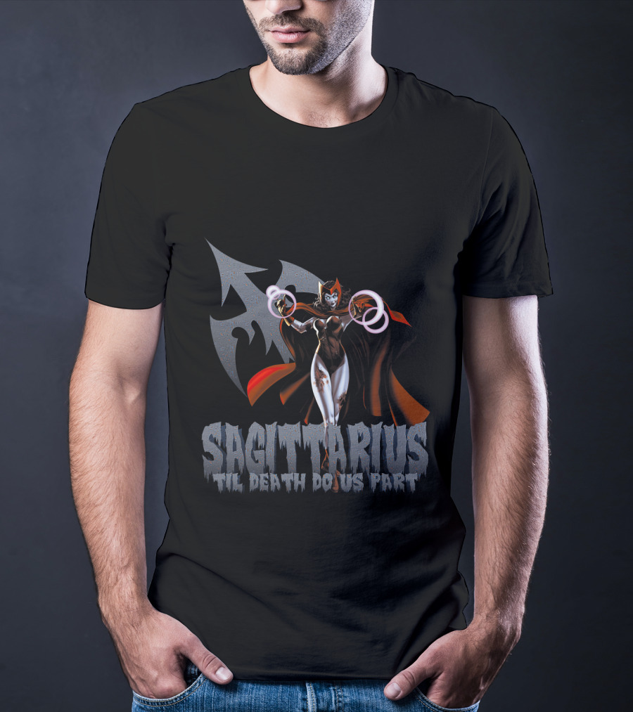 Sagittarius Til Death Do Us Part Scarlet Witch Marvel Fans T-Shirt