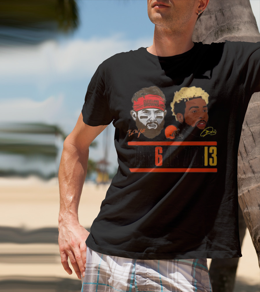 Cleveland Browns Baker Mayfield Odell Beckham Jr Danger Zone 6 And 13 T-Shirt