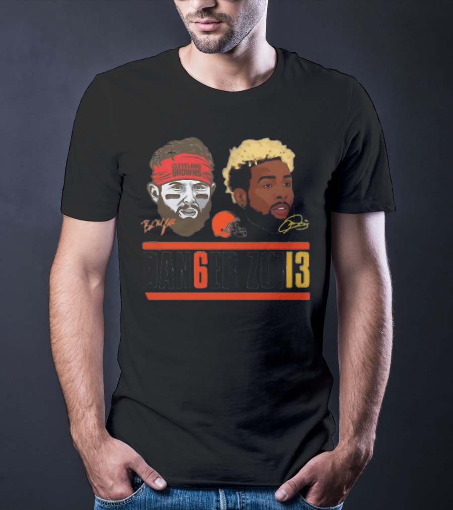 Cleveland Browns Baker Mayfield Odell Beckham Jr Danger Zone 6 And 13 T-Shirt
