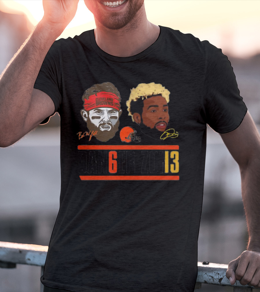 Cleveland Browns Baker Mayfield Odell Beckham Jr Danger Zone 6 And 13 T-Shirt