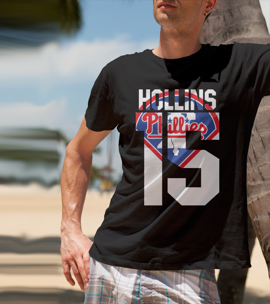 Hollins 15 Philadelphia Phillies 1993 Baseball Team T-Shirt