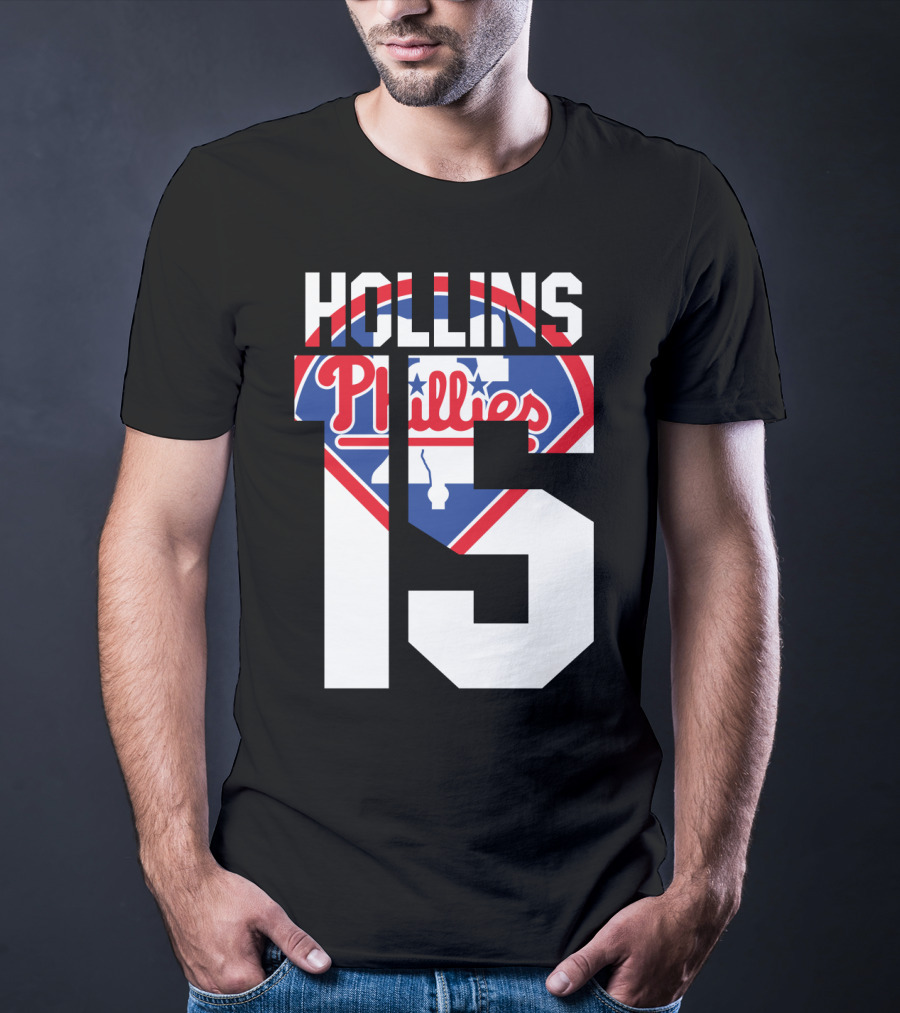 Hollins 15 Philadelphia Phillies 1993 Baseball Team T-Shirt