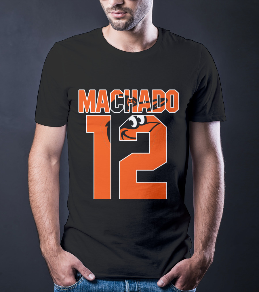 Baltimore Orioles Machado 12 Majestic Baseball Player T-Shirt