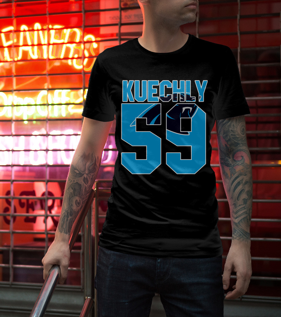 Carolina Panthers Luke Kuechly 59 Team Game Jersey T-Shirt
