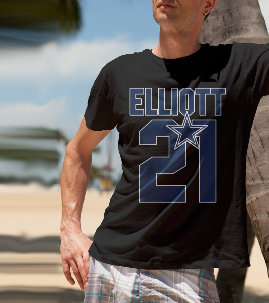 Ezekiel Elliott 21 Dallas Cowboys Star T-Shirt