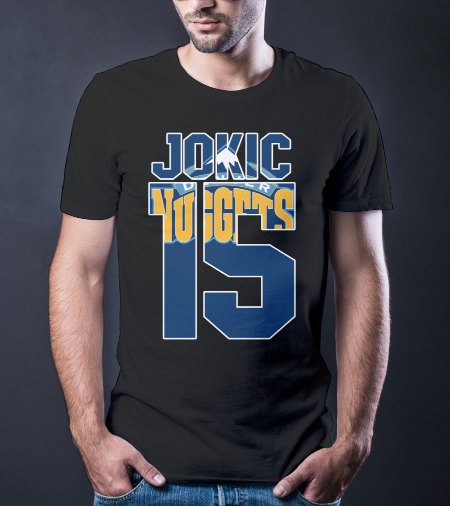 Denver Nuggets Nikola Jokic 15 Basketball Fan Gear T-Shirt