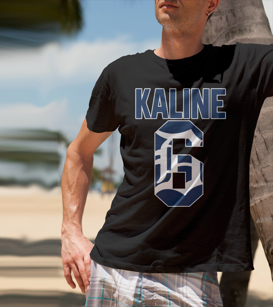 Kaline 6 Detroit Tigers Iconic Jersey Number T-Shirt