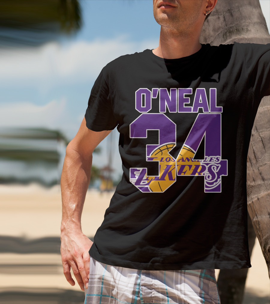 O'neal 34 Los Angeles Lakers Shaquille O'neal Basketball Legends T-Shirt