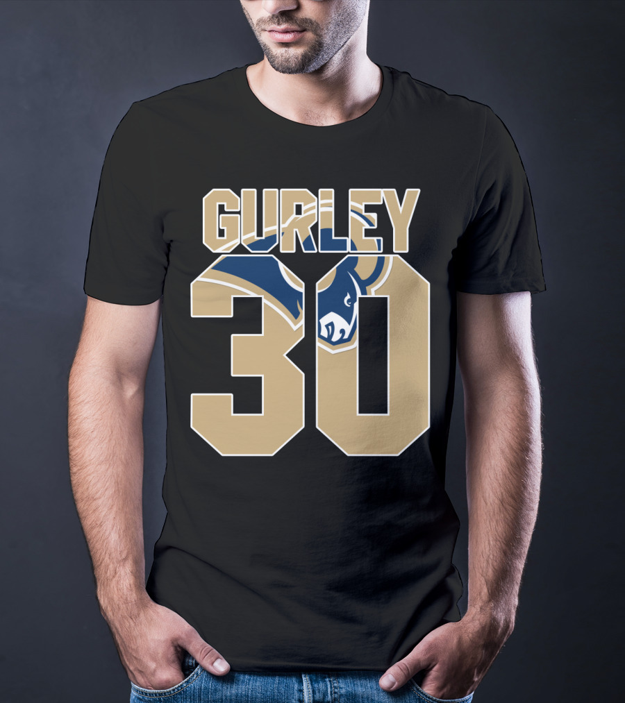 Gurley 30 Los Angeles Rams Logo Jersey T-Shirt