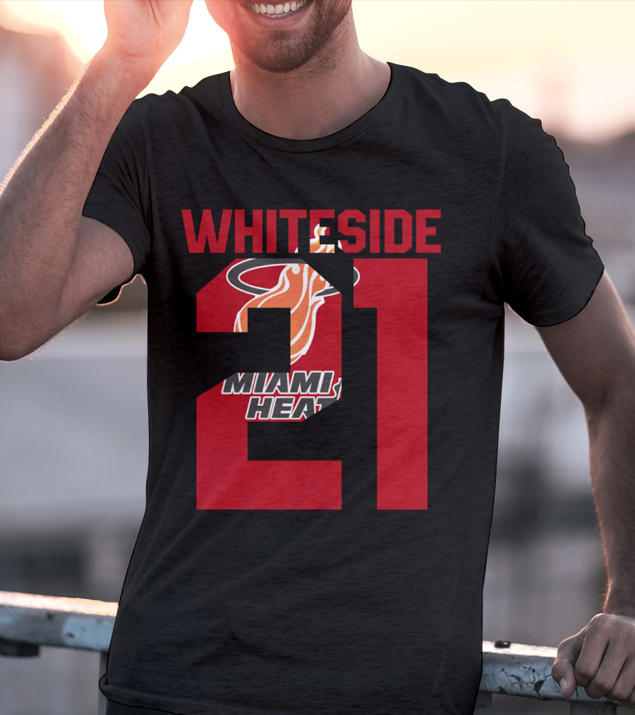 Whiteside 21 Miami Heat Iconic Basketball Tribute T-Shirt