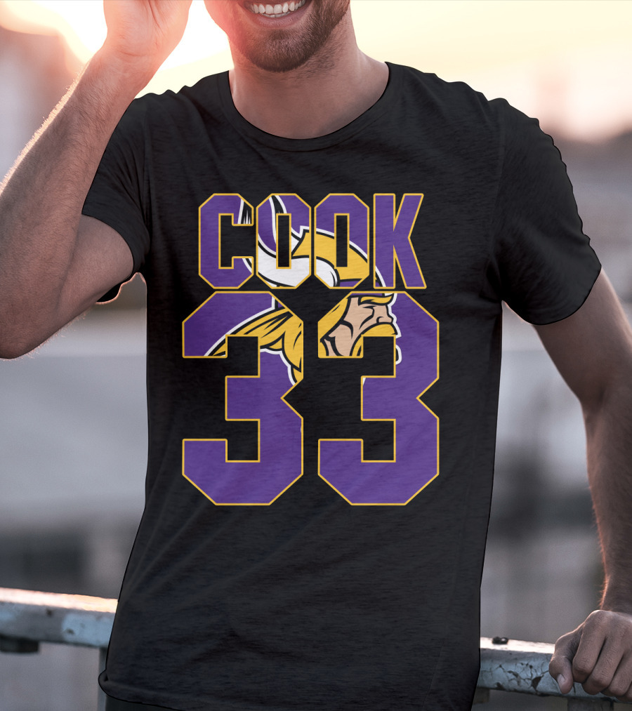 Minnesota Vikings Dalvin Cook 33 Viking Head Logo Jersey T-Shirt