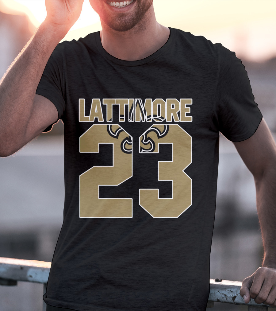 New Orleans Saints Marshon Lattimore 23 Fleur-De-Lis Player Jersey T-Shirt