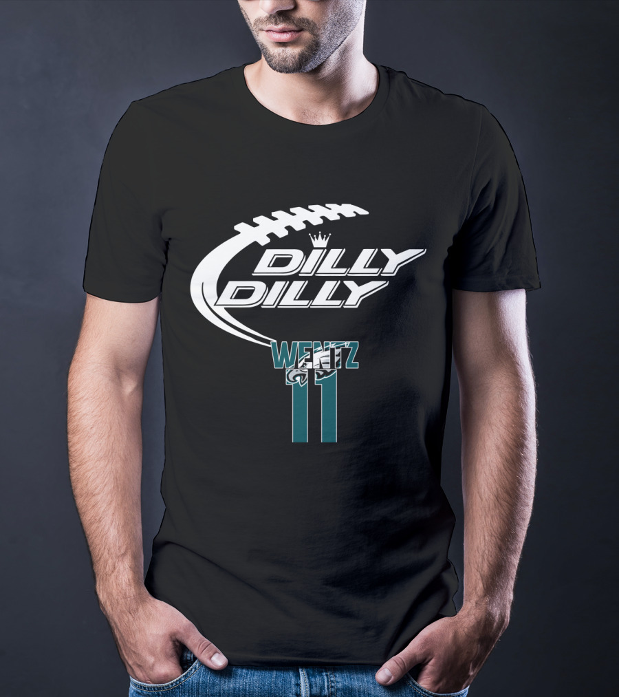 Philadelphia Eagles Carson Wentz Dilly Dilly 11 Football Crown T-Shirt