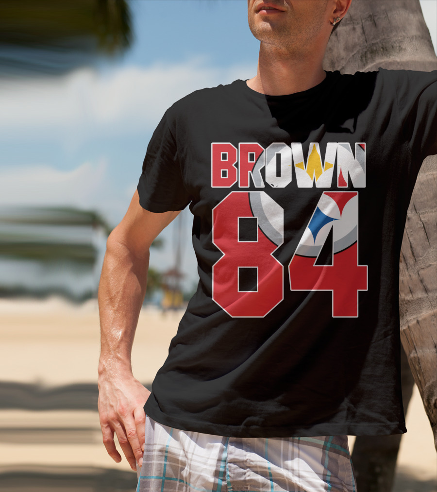 Pittsburgh Steelers Antonio Brown 84 Logo Jersey T-Shirt