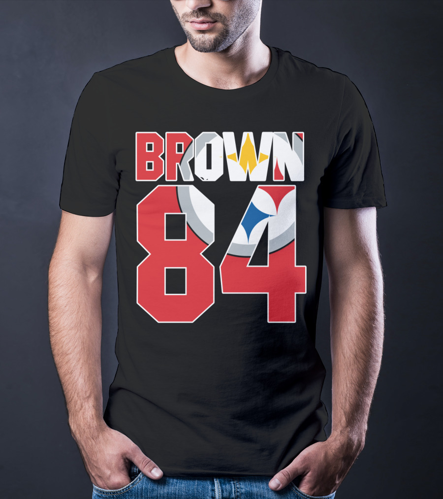 Pittsburgh Steelers Antonio Brown 84 Logo Jersey T-Shirt