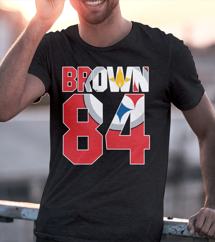 Pittsburgh Steelers Antonio Brown 84 Logo Jersey T-Shirt