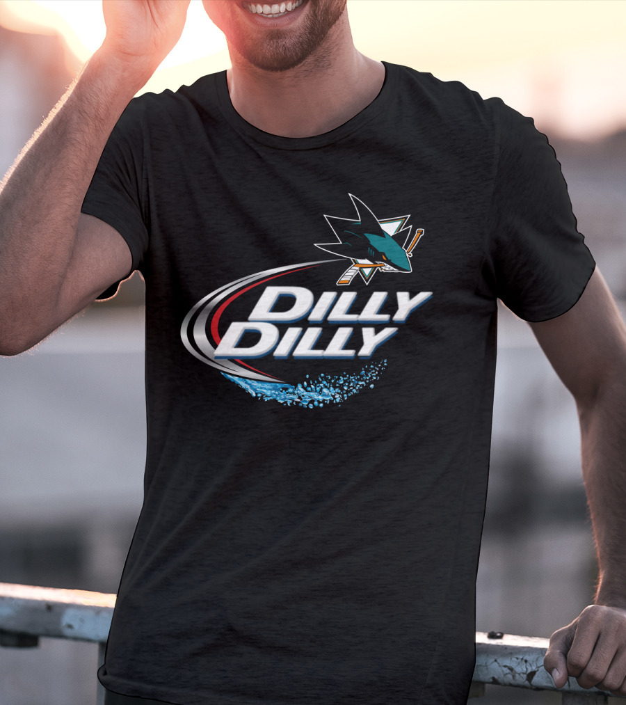 San Jose Sharks Dilly Dilly NHL Fan Logo Splash T-Shirt
