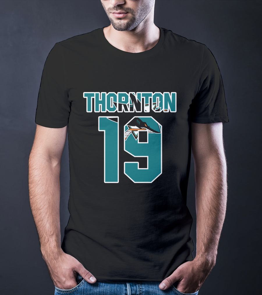 San Jose Sharks Joe Thornton 19 NHL Player Number T-Shirt